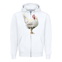White leghorn chicken Zipper Hoodie - LillyAllenDesigns