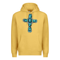 Antique Gold western Gemstone cross Premium Hoodie - Artiststas