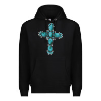 Black western Gemstone cross Premium Hoodie - Artiststas