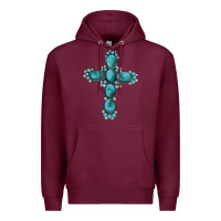Burgundy western Gemstone cross Premium Hoodie - Artiststas