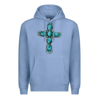 Colony Blue western Gemstone cross Premium Hoodie - Artiststas
