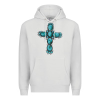 Dove Grey western Gemstone cross Premium Hoodie - Artiststas