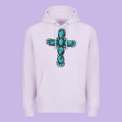 Western Gemstone Cross Premium Hoodie Designed By Artiststas