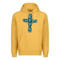 Mustard western Gemstone cross Premium Hoodie - Artiststas