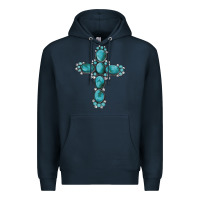Navy western Gemstone cross Premium Hoodie - Artiststas