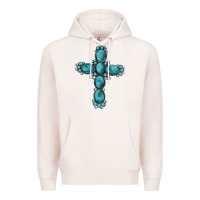 Pale Pink western Gemstone cross Premium Hoodie - Artiststas
