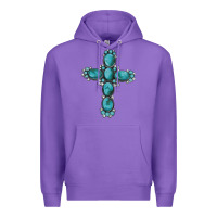 Purple western Gemstone cross Premium Hoodie - Artiststas