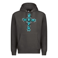 Smoke western Gemstone cross Premium Hoodie - Artiststas