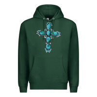 Sports Green western Gemstone cross Premium Hoodie - Artiststas