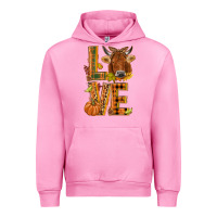 Fuchsia Pink Love fall cow Urban Hoodie - NancyCooperArtShop