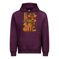 Mauve Wine Love fall cow Urban Hoodie - NancyCooperArtShop