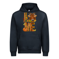 Navy Love fall cow Urban Hoodie - NancyCooperArtShop