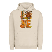 Pigment French Oak Love fall cow Urban Hoodie - NancyCooperArtShop
