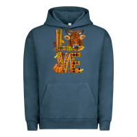 Pigment Midnight Navy Love fall cow Urban Hoodie - NancyCooperArtShop