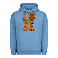 Pigment Pebble Blue Love fall cow Urban Hoodie - NancyCooperArtShop