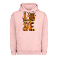 Pigment Salmon Love fall cow Urban Hoodie - NancyCooperArtShop