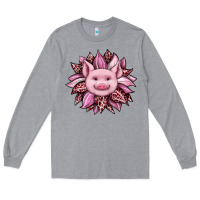Heather Grey sunflower leopard Long Sleeve Tee - JahusDesignShop