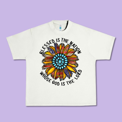 Blessed Is The Nation Whose God Is The Lord Urban Heavy Tee Designed By Cowhidedigitalart