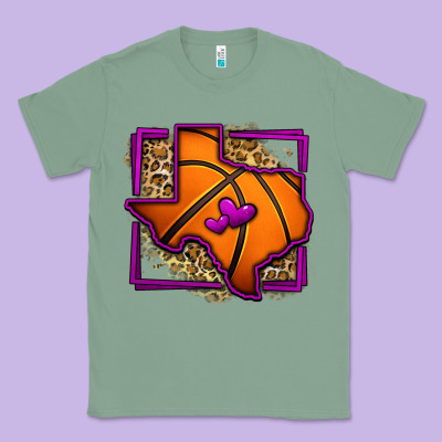 Leopard Basketball Texas Map Classic Tee Designed By Jasminsmagicworld