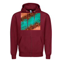 Burgundy leather turquoise glitter tumbler Zipper Hoodie - Jasminsmagicworld