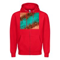 Red leather turquoise glitter tumbler Zipper Hoodie - Jasminsmagicworld
