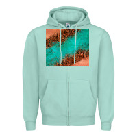 Seafoam leather turquoise glitter tumbler Zipper Hoodie - Jasminsmagicworld