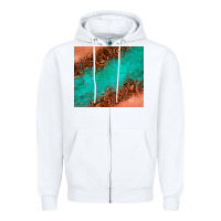 White leather turquoise glitter tumbler Zipper Hoodie - Jasminsmagicworld