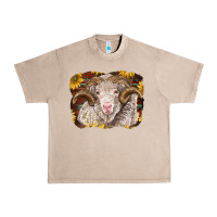 French Oak merino ram with sunflowers Urban Heavy Tee - BarkalooDesign