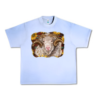Grape Ice merino ram with sunflowers Urban Heavy Tee - BarkalooDesign