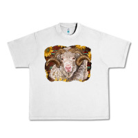 Lunar Rock merino ram with sunflowers Urban Heavy Tee - BarkalooDesign