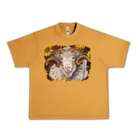 Peanut Butter merino ram with sunflowers Urban Heavy Tee - BarkalooDesign