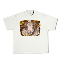Pistachio merino ram with sunflowers Urban Heavy Tee - BarkalooDesign