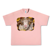 Salmon merino ram with sunflowers Urban Heavy Tee - BarkalooDesign