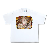 White merino ram with sunflowers Urban Heavy Tee - BarkalooDesign