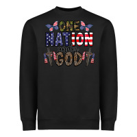 Black one nation under god Heavyweight Sweatshirt - CowhideDigitalArt