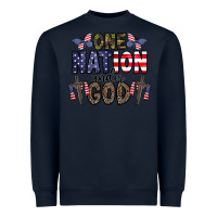 Navy one nation under god Heavyweight Sweatshirt - CowhideDigitalArt