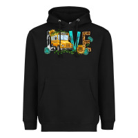 Black school bus love Heavyweight Hoodie - NancyCooperArtShop