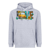 Heather Grey school bus love Heavyweight Hoodie - NancyCooperArtShop