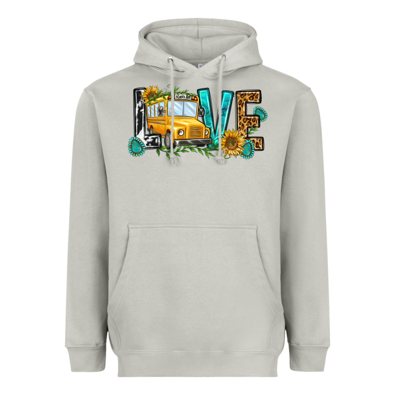 School Bus Love Heavyweight Hoodie by NancyCooperArtShop | Teevron