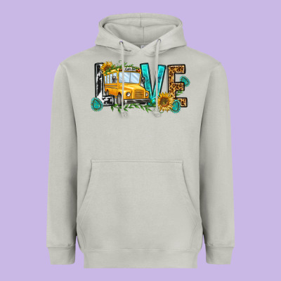 School Bus Love Heavyweight Hoodie Designed By Nancycooperartshop
