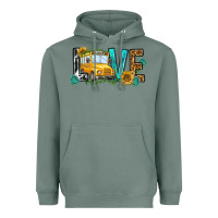 Sage school bus love Heavyweight Hoodie - NancyCooperArtShop