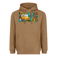 Toasted Coconut school bus love Heavyweight Hoodie - NancyCooperArtShop
