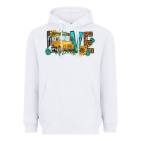 White school bus love Heavyweight Hoodie - NancyCooperArtShop