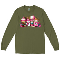 Army Green pink Christmas winter snowman coffee Long Sleeve Tee - Jasminsmagicworld