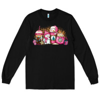 Black pink Christmas winter snowman coffee Long Sleeve Tee - Jasminsmagicworld