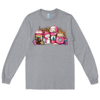 Heather Grey pink Christmas winter snowman coffee Long Sleeve Tee - Jasminsmagicworld