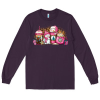 Plum pink Christmas winter snowman coffee Long Sleeve Tee - Jasminsmagicworld