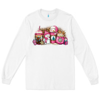 White pink Christmas winter snowman coffee Long Sleeve Tee - Jasminsmagicworld