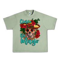 Oil Green cinco de mayo skull Urban Heavy Tee - HRA Design Shop
