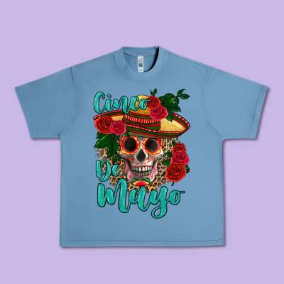 Cinco De Mayo Skull Urban Heavy Tee Designed By Hra Design Shop